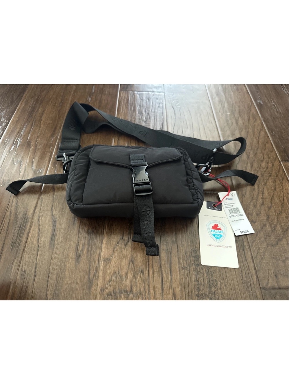 Pajar HBPJ-125-0011-26 Women's Black Keiko Camera Adjustable Crossbody Bag $78